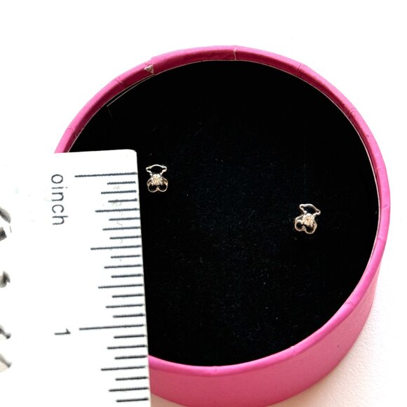 3662 TOUS JEWELRY TOUS BEAR EARRINGS WHITE GOLD AND DIAMOND - Picture 4 of 6